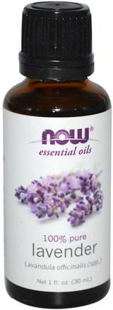 Essential Oils, Lavender, 1 fl oz (30 ml) by Now Foods-Bad, Skönhet, Aromterapi Eteriska Oljor, Lavendel Olja