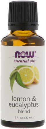 Essential Oils, Lemon & Eucalyptus Blend, 1 fl oz (30 ml) by Now Foods-Bad, Skönhet, Aromaterapi Eteriska Oljor, Eukalyptusolja