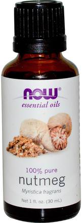 Essential Oils, Nutmeg, 1 fl oz (30 ml) by Now Foods-Bad, Skönhet, Aromaterapi Eteriska Oljor, Muskotnötolja