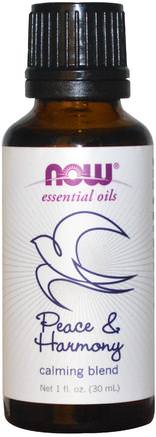 Essential Oils, Peace & Harmony, 1 fl oz (30 ml) by Now Foods-Hälsa, Humör, Bad, Skönhet, Aromaterapi Eteriska Oljor