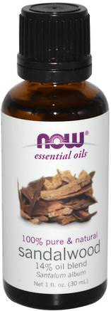 Essential Oils, Sandalwood, 1 fl oz (30 ml) by Now Foods-Bad, Skönhet, Aromterapi Eteriska Oljor, Sandelträolja