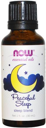 Essential Oils, Sleep Blend, Peaceful Sleep, 1 fl oz (30 ml) by Now Foods-Bad, Skönhet, Aromterapi Eteriska Oljor, Sömnstöd