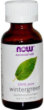 Essential Oils, Wintergreen, 1 fl oz (30 ml) by Now Foods-Bad, Skönhet, Aromaterapi Eteriska Oljor, Vintergrön Olja