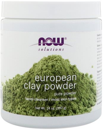 Solutions, European Clay Powder, 14 oz (397 g) by Now Foods-Hälsa, Detox, Lera, Skönhet, Ansiktsvård, Hud