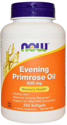 Evening Primrose Oil, 500 mg, 250 Softgels by Now Foods-Kosttillskott, Efa Omega 3 6 9 (Epa Dha), Kvicksilverolja, Mjölkgeler För Kvälls Primrosolja