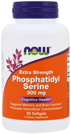 Extra Strength Phosphatidyl Serine, 300 mg, 50 Softgels by Now Foods-Kosttillskott, Aminosyror, Fosfatidylserin
