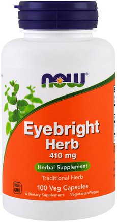 Eyebright Herb, 410 mg, 100 Veggie Caps by Now Foods-Örter, Eyebright