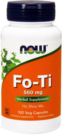 Fo-Ti, Ho Shou Wu, 560 mg, 100 Veg Capsules by Now Foods-Bad, Skönhet, Hår, Hårbotten, För Ti (Han Ska Du)