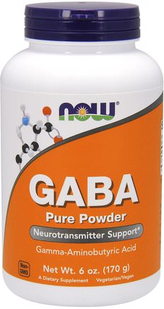 GABA, Pure Powder, 6 oz (170 g) by Now Foods-Kosttillskott, Gaba (Gamma Aminosmörsyra)