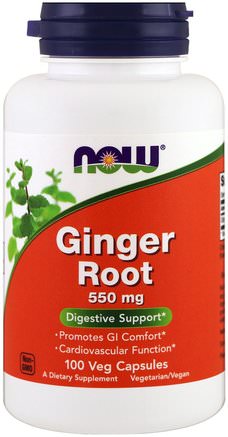 Ginger Root, 550 mg, 100 Veg Capsules by Now Foods-Örter, Ingefära Rot