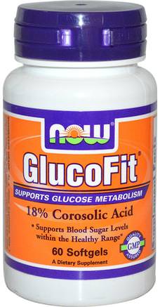 GlucoFit, 60 Softgels by Now Foods-Hälsa, Blodsocker