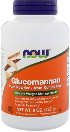Glucomannan, Pure Powder, 8 oz (227 g) by Now Foods-Kosttillskott, Fiber, Glucomannan (Konjacrot), Hälsa, Förstoppning
