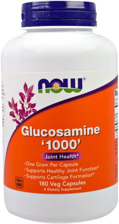 Glucosamine 1000, 180 Veg Capsules by Now Foods-Kosttillskott, Glukosamin Kondroitin