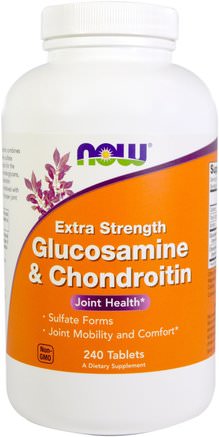 Glucosamine & Chondroitin, Extra Strength, 240 Tablets by Now Foods-Kosttillskott, Glukosamin Kondroitin
