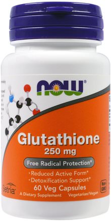 Glutathione, 250 mg, 60 Veg Capsules by Now Foods-Kosttillskott, L Glutation