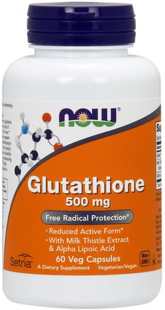 Glutathione, 500 mg, 60 Veg Capsules by Now Foods-Kosttillskott, L Glutation