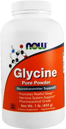 Glycine, Pure Powder, 1 lb (454 g) by Now Foods-Kosttillskott, Aminosyror, L Glycin
