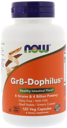 Gr8-Dophilus, 120 Veg Capsules by Now Foods-Kosttillskott, Probiotika, Acidophilus, Stabiliserade Probiotika