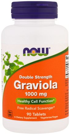 Graviola, Double Strength, 1000 mg, 90 Tablets by Now Foods-Hälsa, Immunförsvar, Örter