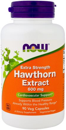 Hawthorn Extract, Extra Strength, 600 mg, 90 Veg Capsules by Now Foods-Hälsa, Blodtryck, Örter, Hagtorn