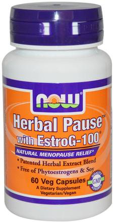 Herbal Pause With EstroG-100, 60 Veg Capsules by Now Foods-Hälsa, Kvinnor, Klimakteriet