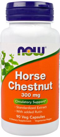 Horse Chestnut, 300 mg, 90 Veggie Caps by Now Foods-Örter, Hästkastanj