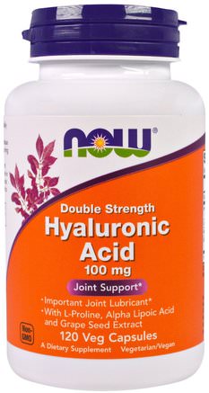 Hyaluronic Acid, Double Strength, 100 mg, 120 Veg Capsules by Now Foods-Skönhet, Anti-Åldrande, Hyaluronsyra, Hälsa, Ben, Osteoporos