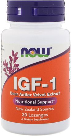 IGF-1, 30 Lozenges by Now Foods-Kosttillskott, Hjortantler Sammet, Igf (Insulinliknande Tillväxtfaktor)
