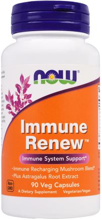 Immune Renew, 90 Veggie Caps by Now Foods-Kosttillskott, Medicinska Svampar, Agaricus Svampar