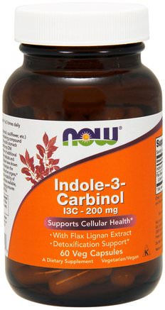 Indole-3-Carbinol, 200 mg, 60 Veg Capsules by Now Foods-Kosttillskott, Antioxidanter, Indol 3 Carbinol, Broccoli Korsverk