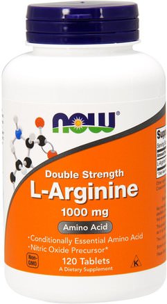 L-Arginine, 1.000 mg, 120 Tablets by Now Foods-Kosttillskott, Aminosyror, L Arginin