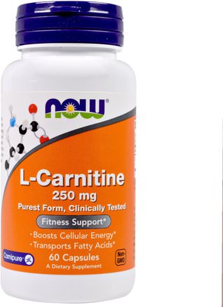 L-Carnitine, 250 mg, 60 Capsules by Now Foods-Kosttillskott, Aminosyror, L Karnitin