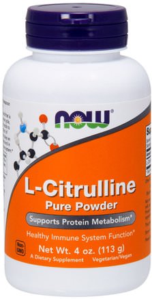 L-Citrulline, Pure Powder, 4 oz (113 g) by Now Foods-Kosttillskott, Aminosyror, L Citrullin, Sport, Kväveoxid
