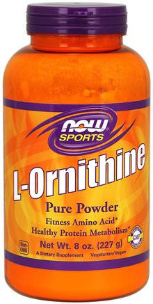 L-Ornithine Pure Powder, 8 oz (227 g) by Now Foods-Kosttillskott, Aminosyror, L Ornitin
