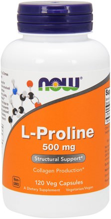 L-Proline, 500 mg, 120 Veg Capsules by Now Foods-Kosttillskott, Aminosyror, L Prolin