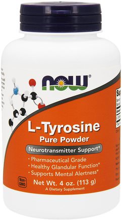 L-Tyrosine, Pure Powder, 4 oz (113 g) by Now Foods-Kosttillskott, Aminosyror, L Tyrosin