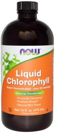 Liquid Chlorophyll, Mint Flavor, 16 fl oz (473 ml) by Now Foods-Kosttillskott, Inre Deodorant, Klorofyll