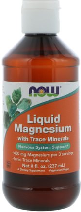 Liquid Magnesium with Trace Minerals, 8 fl oz (237 ml) by Now Foods-Kosttillskott, Mineraler, Magnesium, Flytande Magnesium