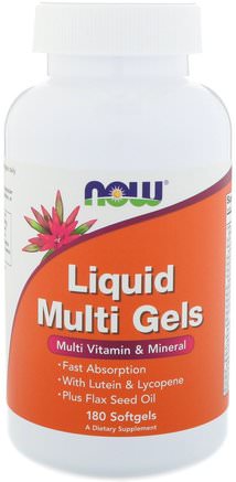 Liquid Multi Gels, 180 Softgels by Now Foods-Vitaminer, Multivitaminer