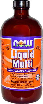 Liquid Multi, Tropical Orange Flavor, 16 fl oz (473 ml) by Now Foods-Vitaminer, Multivitaminer
