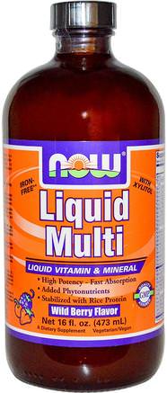 Liquid Multi, Wild Berry Flavor, 16 fl oz (473 ml) by Now Foods-Vitaminer, Flytande Multivitaminer
