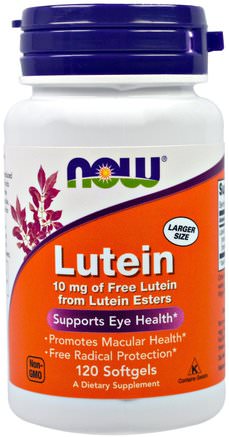 Lutein, 10 mg, 120 Softgels by Now Foods-Kosttillskott, Antioxidanter, Lutein, Karotenoider