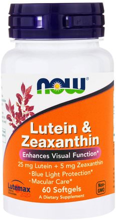 Lutein & Zeaxanthin, 60 Softgels by Now Foods-Kosttillskott, Antioxidanter, Lutein, Karotenoider, Zeaxanthin