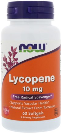 Lycopene, 10 mg, 60 Softgels by Now Foods-Kosttillskott, Antioxidanter, Lykopen, Karotenoider
