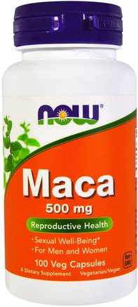 Maca, 500 mg, 100 Veg Capsules by Now Foods-Hälsa, Män, Maca, Kosttillskott, Adaptogen