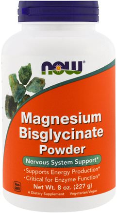 Magnesium Bisglycinate Powder, 8 oz (227 g) by Now Foods-Kosttillskott, Mineraler, Magnesium