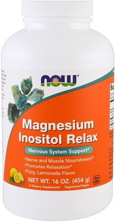 Magnesium Inositol Relax, Lemonade, 16 oz (454 g) by Now Foods-Vitaminer, Tillskott, Magnesium