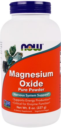 Magnesium Oxide Pure Powder, 8 oz (227 g) by Now Foods-Kosttillskott, Mineraler, Magnesiumoxid