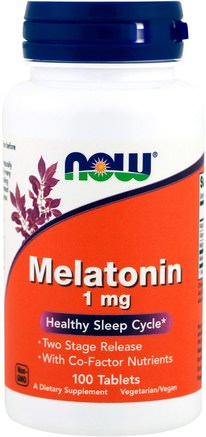 Melatonin, 1 mg, 100 Tablets by Now Foods-Kosttillskott, Sömn