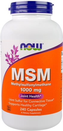 MSM, 1000 mg, 240 Capsules by Now Foods-Hälsa, Ben, Osteoporos, Msm